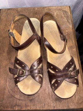 Dansko Brown Leather Strappy Sandals